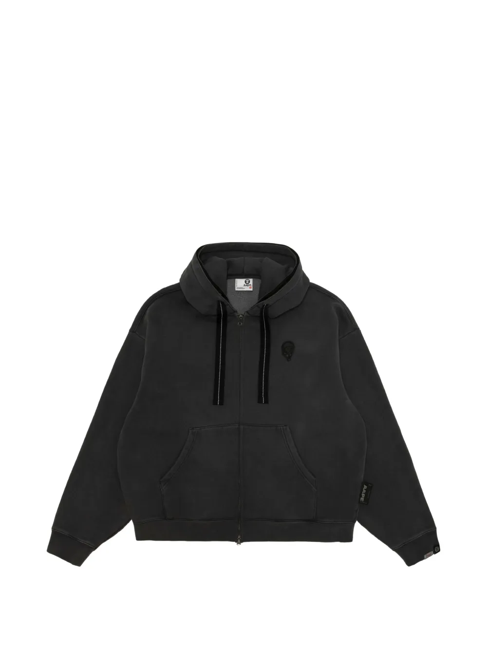 AAPE BY *A BATHING APE Aapeunvs faux-fur trim logo-embroidered hoodie Zwart