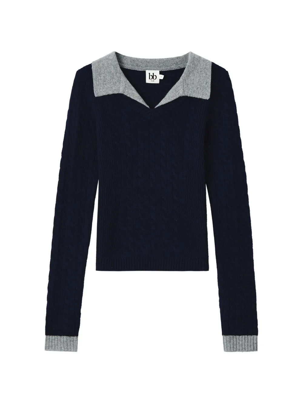 b+ab contrast-collar sweater - Blu