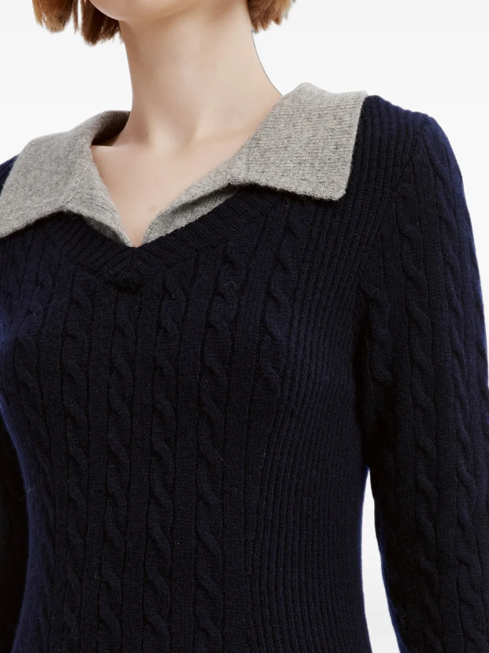 b+ab contrast-collar sweater Blauw