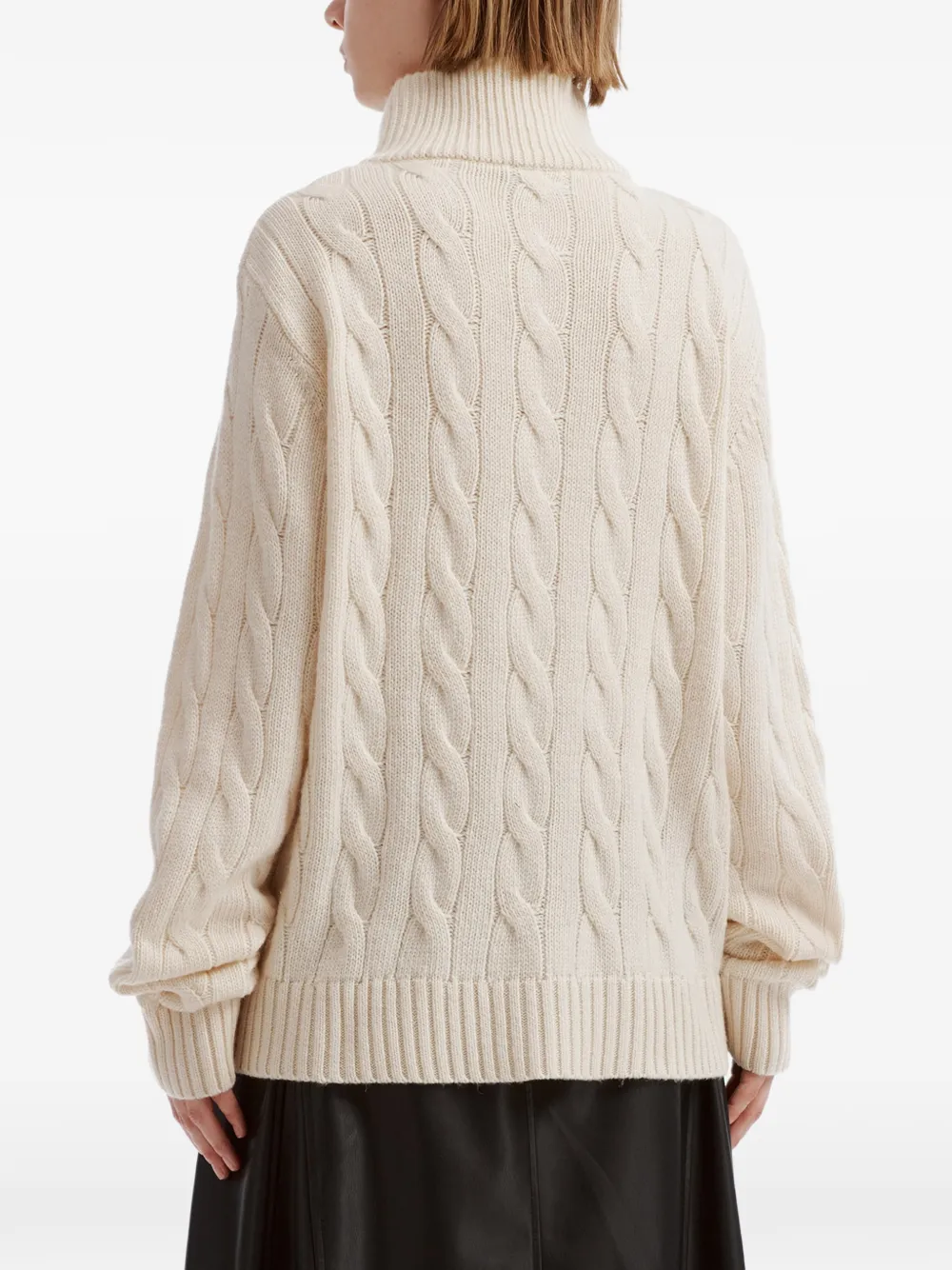 tout a coup cable-knit quarter-zip sweater Beige