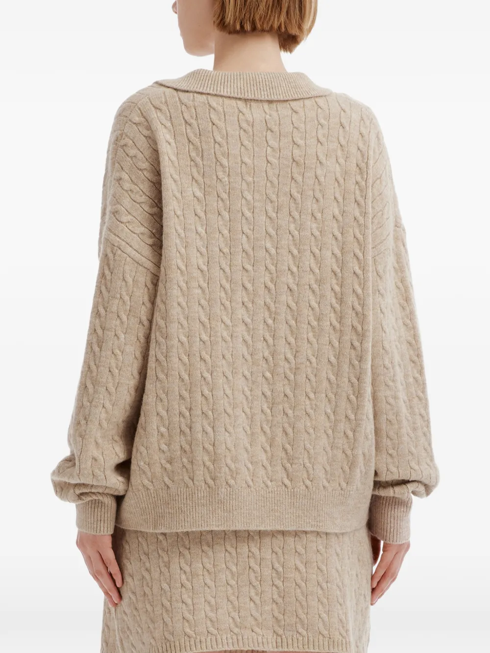 b+ab cable-knit A-line mini skirt set (set of two) Beige