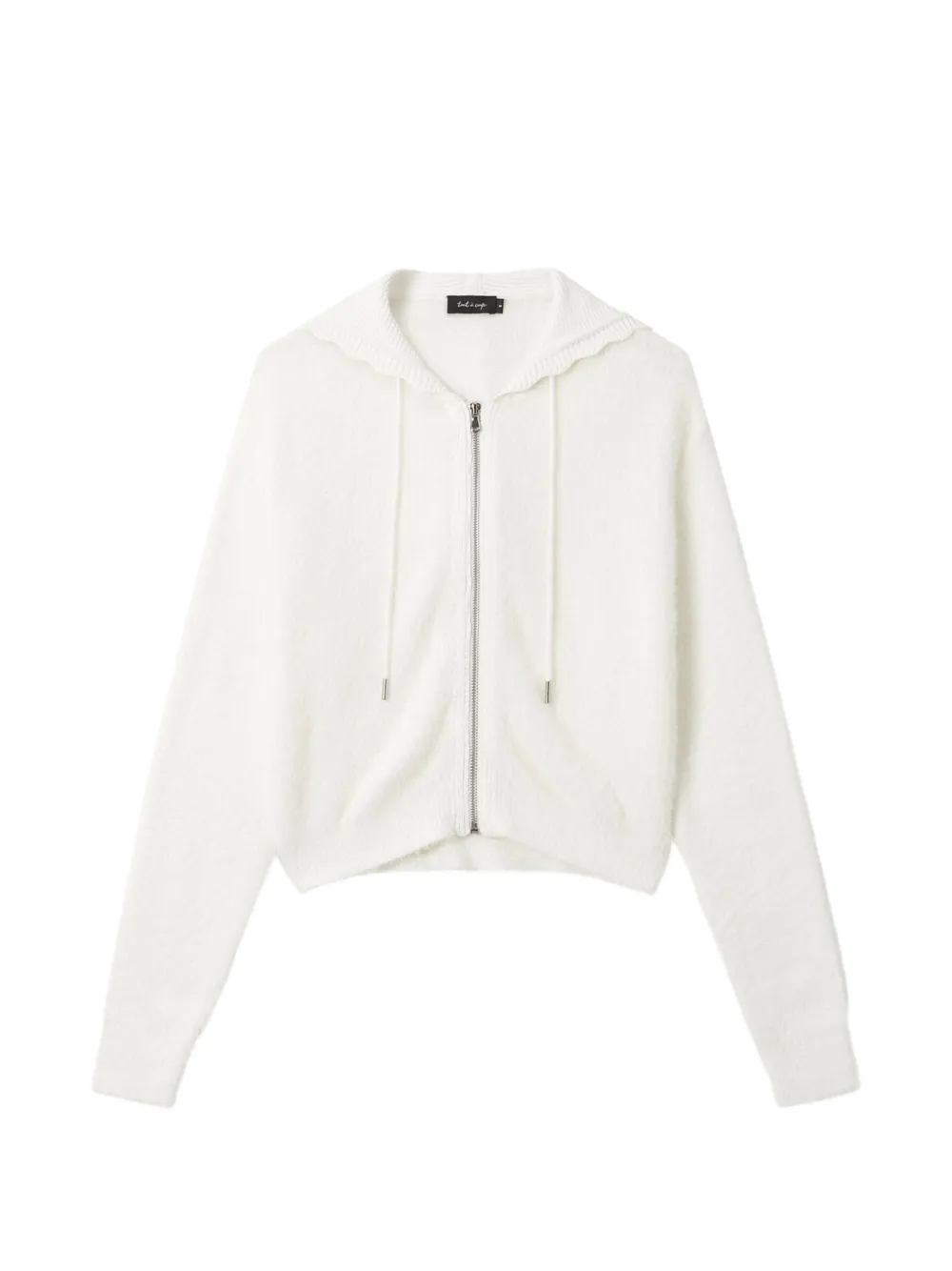 tout a coup zip-up hooded cardigan - Weiß