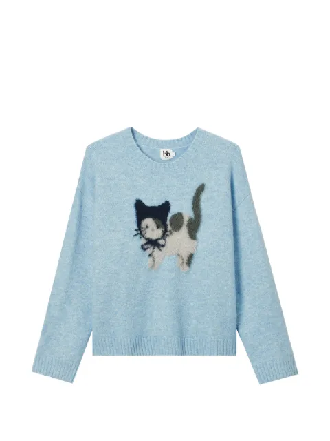 b+ab cat-motif sweater