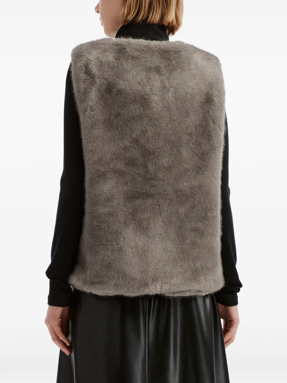 tout a coup faux-fur button-up gilet Grijs