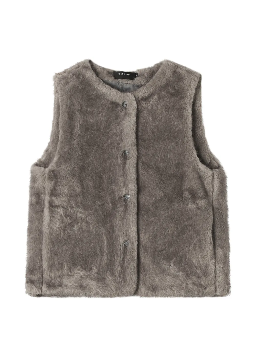 tout a coup faux-fur button-up gilet - Grey