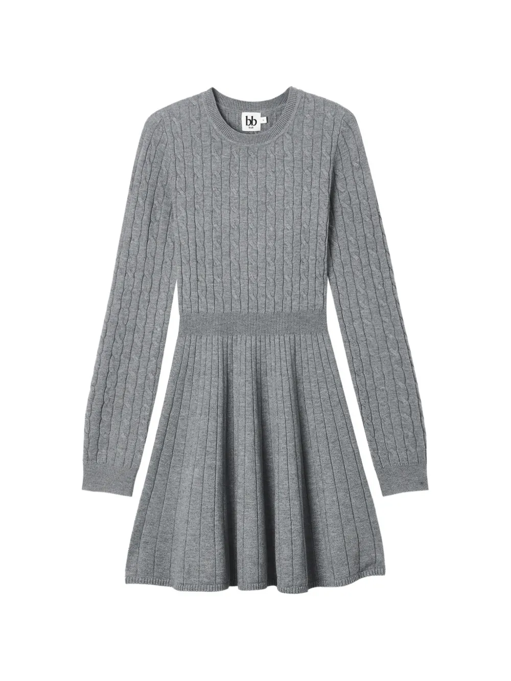 b+ab cable-knit pleated dress - Grigio
