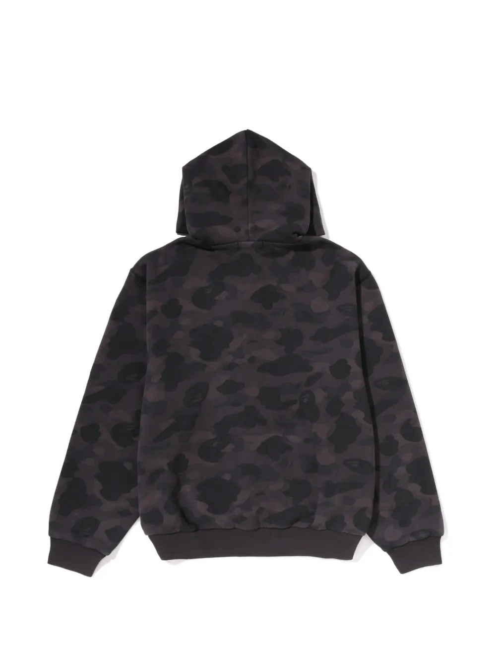 A BATHING APE Color Camo heavy washed cropped-fit zip hoodie Zwart