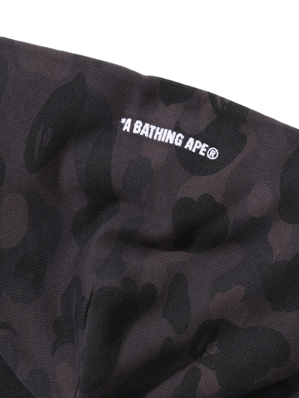 A BATHING APE Color Camo heavy washed cropped-fit zip hoodie Zwart