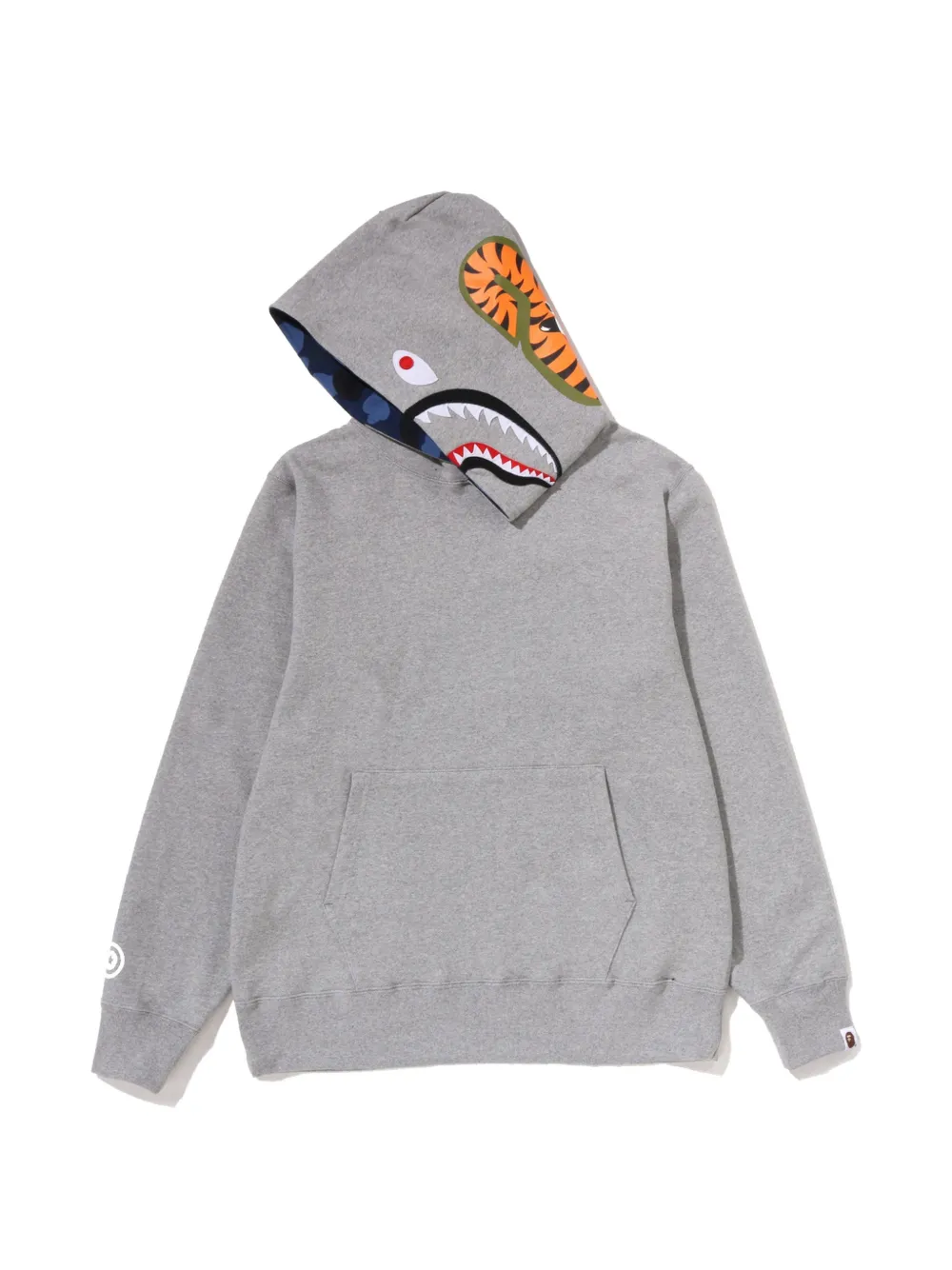 A BATHING APE Shark kangaroo-pocket hoodie Grijs
