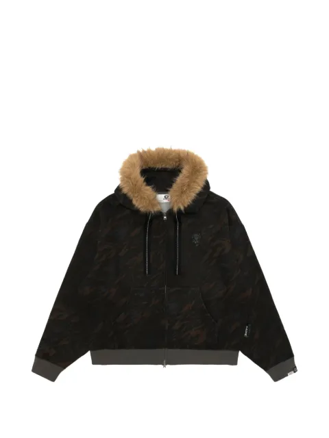AAPE BY *A BATHING APE® Aapeunvs camouflage-print faux-fur-trim hoodie