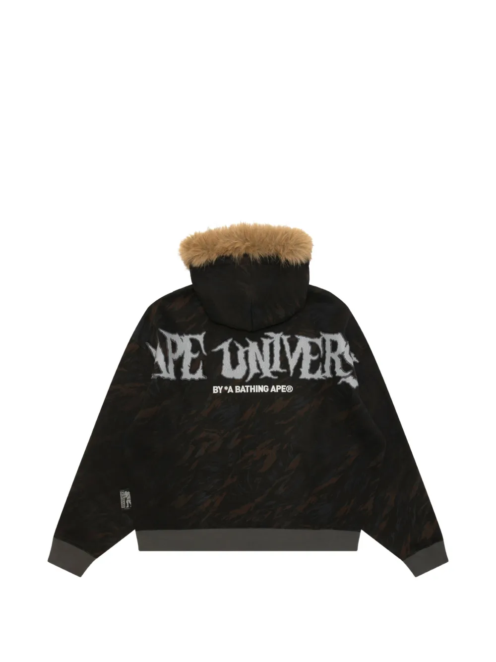 AAPE BY *A BATHING APE Aapeunvs camouflage-print faux-fur-trim hoodie Zwart