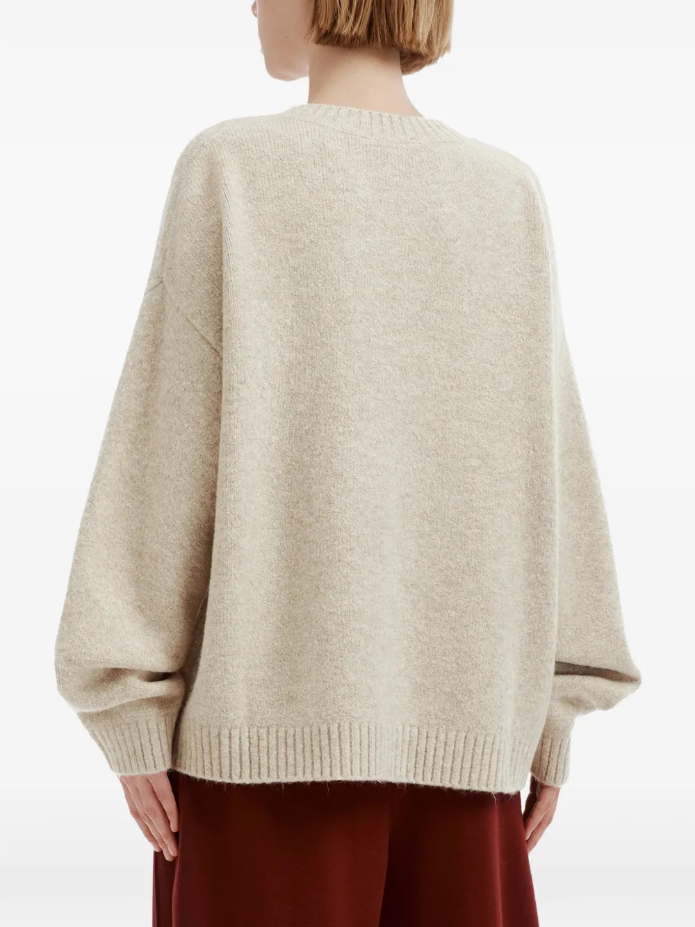 tout a coup cat-motif sweater Beige