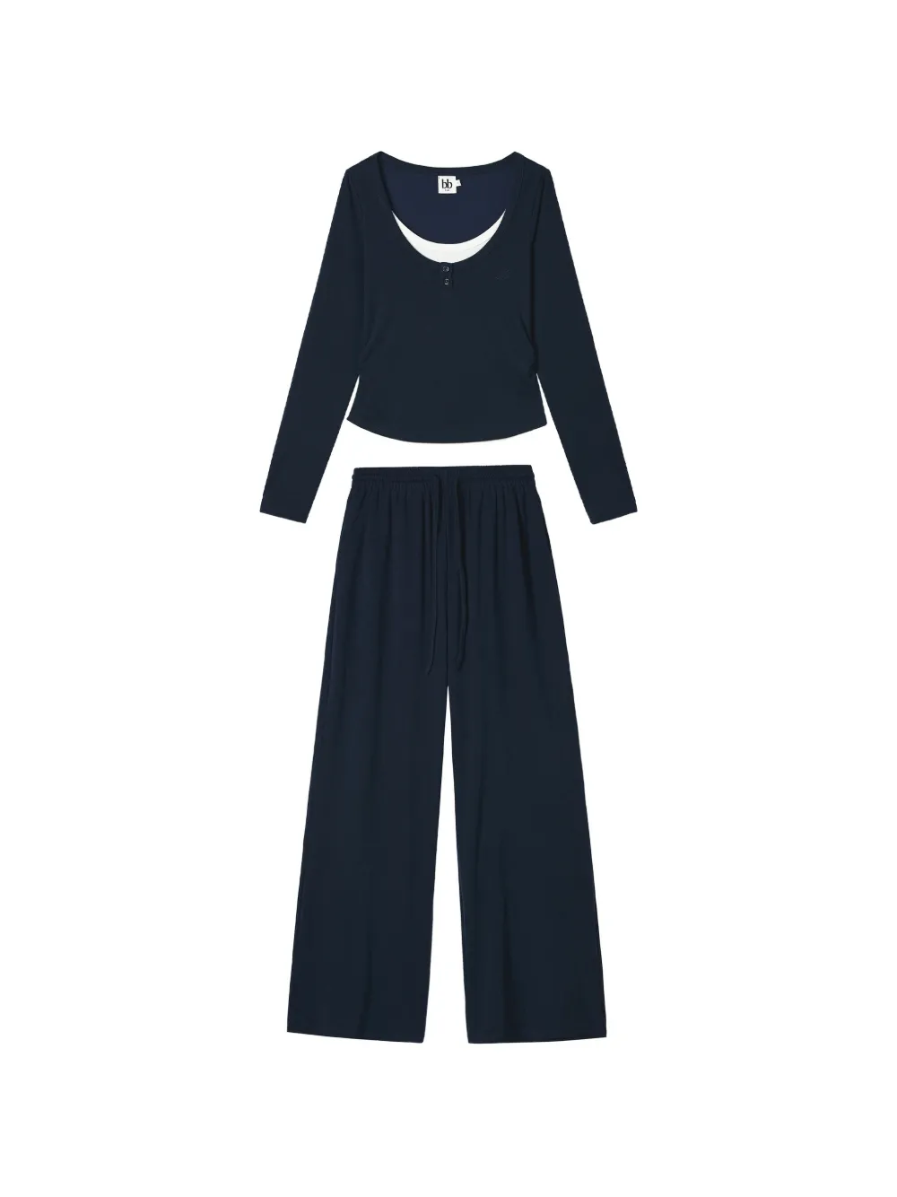 b+ab layered-effect long-sleeve tracksuit set - Blu