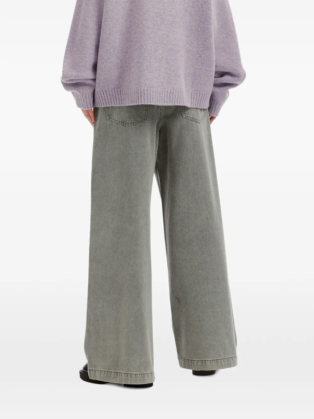 tout a coup rhinestone-embellished wide-leg jeans Grijs