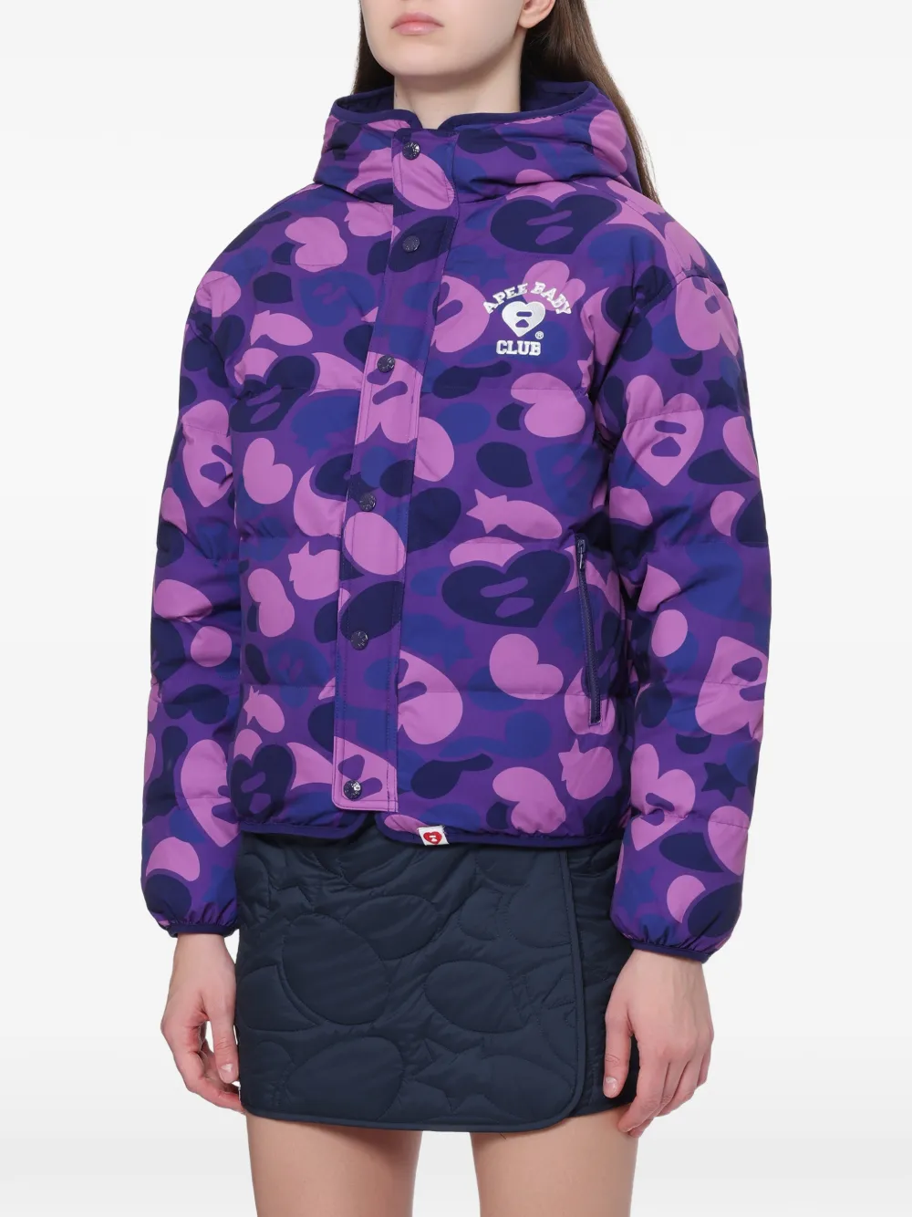 APEE™ by *A BATHING APE Gewatteerd jack met camouflageprint Paars