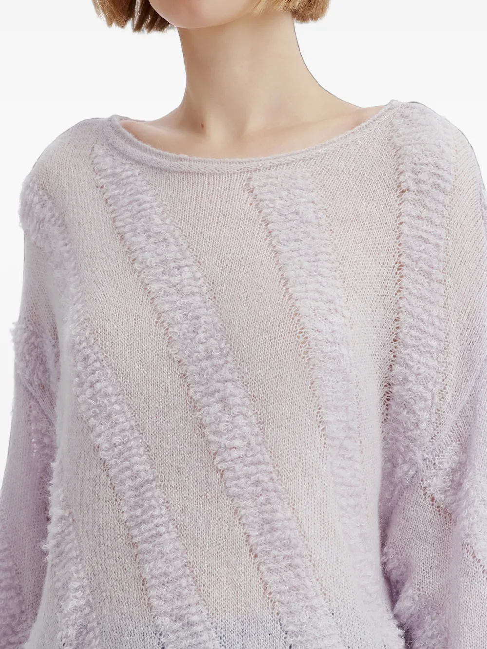 tout a coup boat-neck sweater Paars