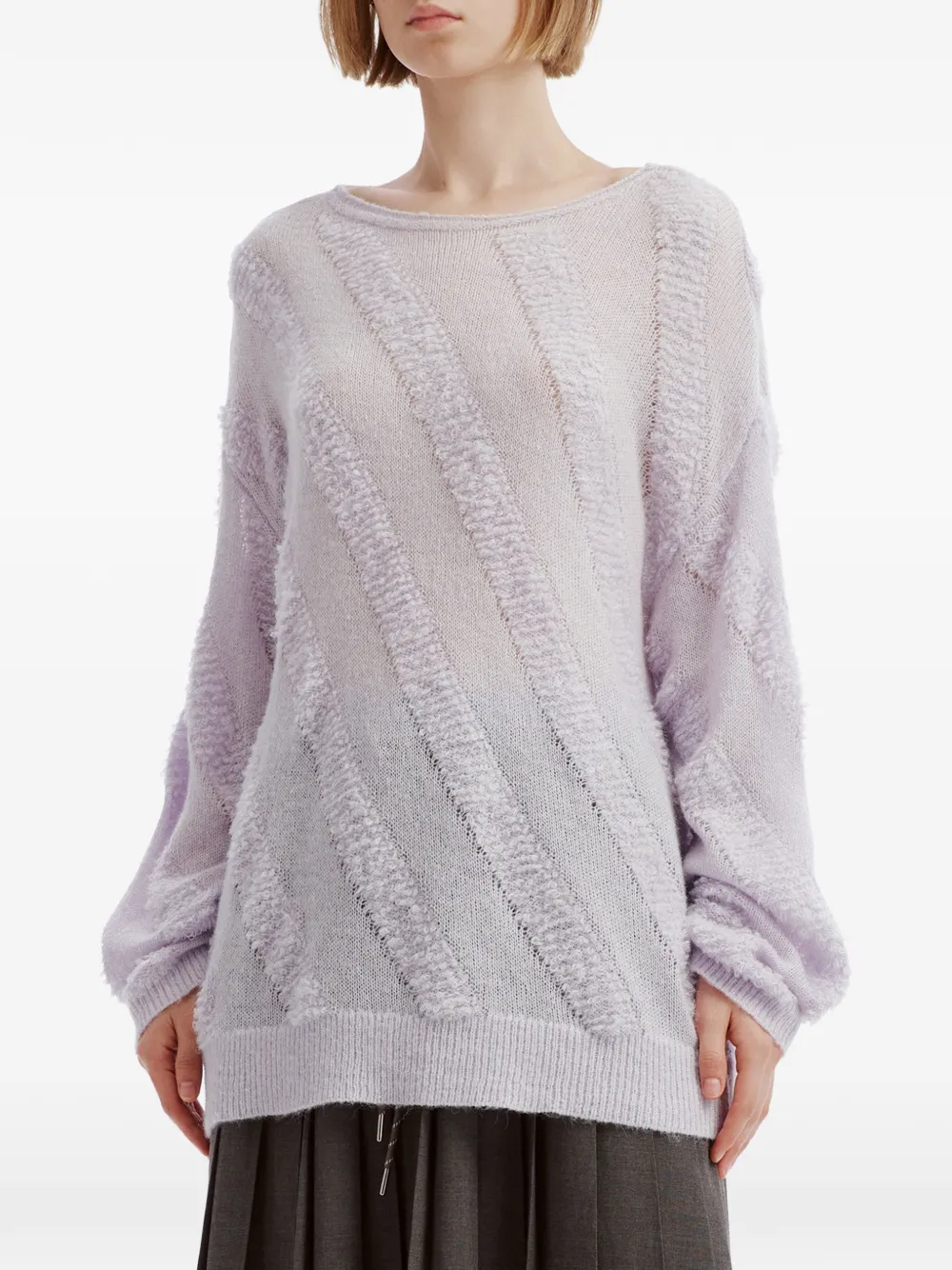 tout a coup boat-neck sweater Paars