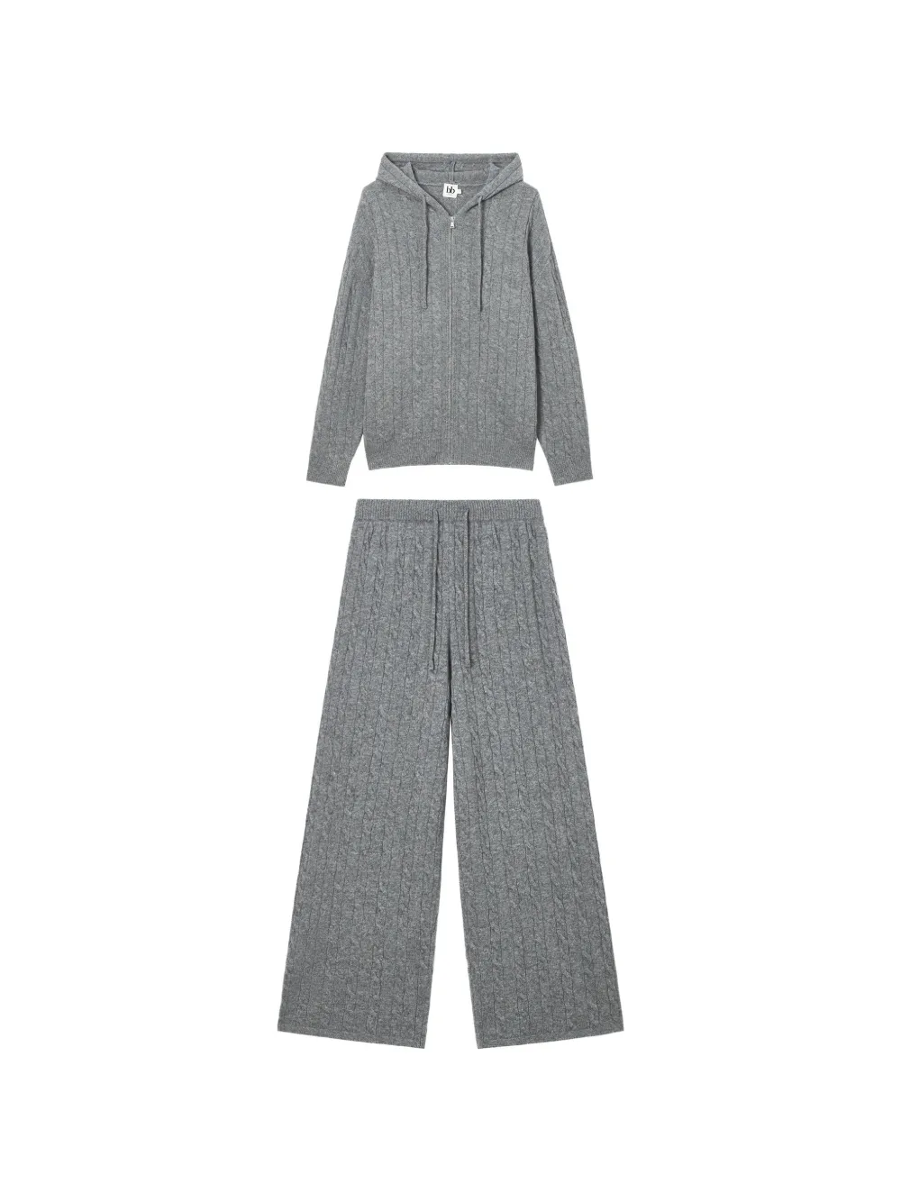 B+ab cable-knit tracksuit set Grijs