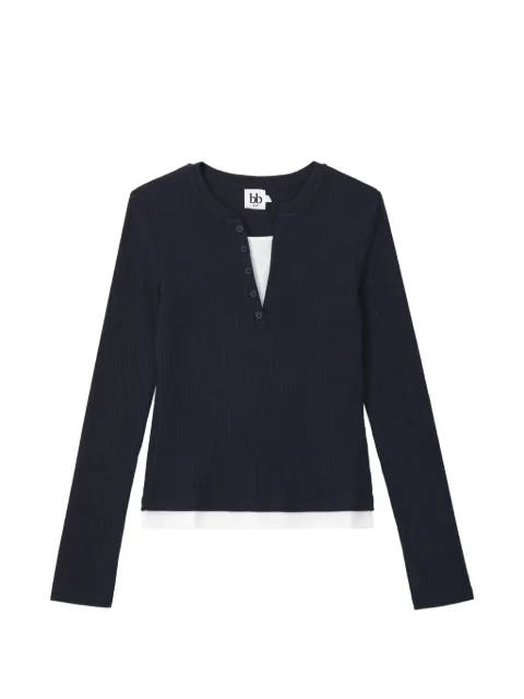 b+ab ribbed-knit layered T-shirt