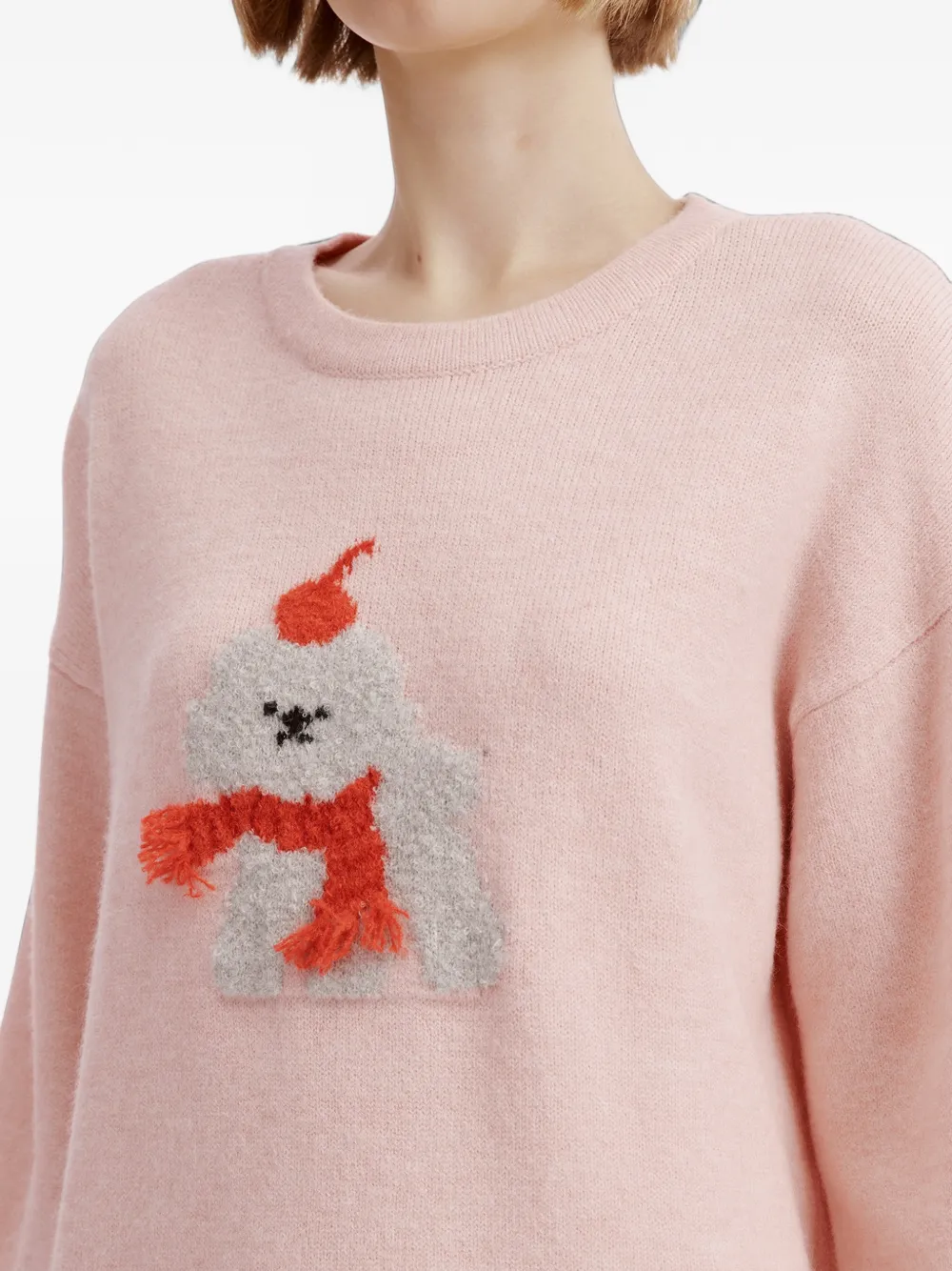 b+ab intarsia-knit crew-neck sweater Roze