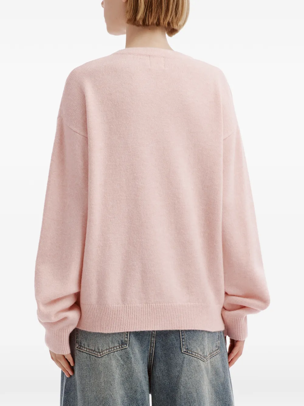 b+ab intarsia-knit crew-neck sweater Roze