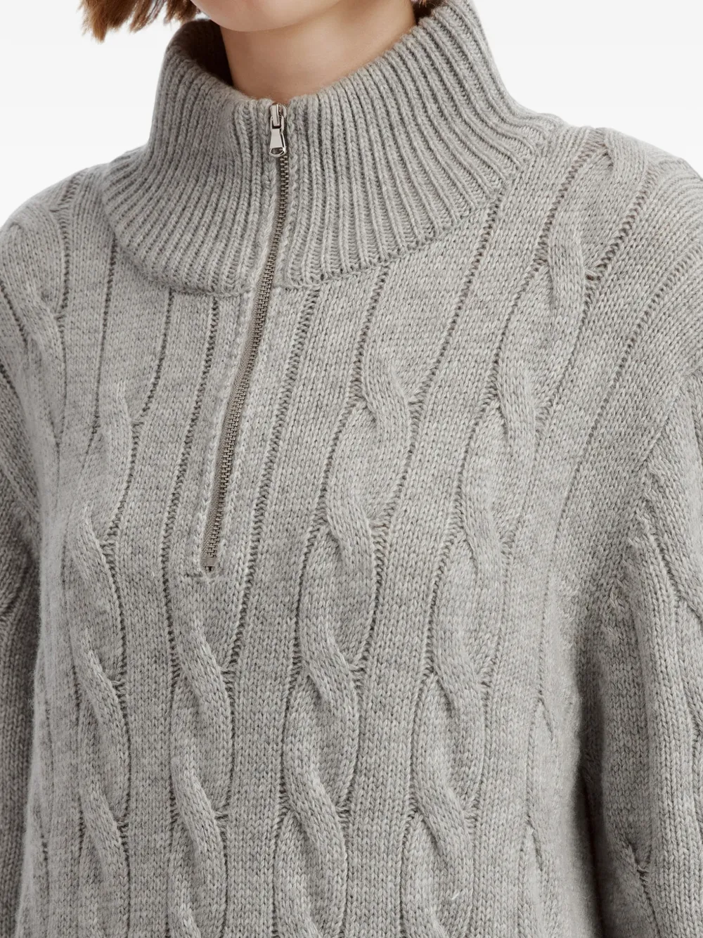 tout a coup cable-knit quarter-zip sweater Grijs
