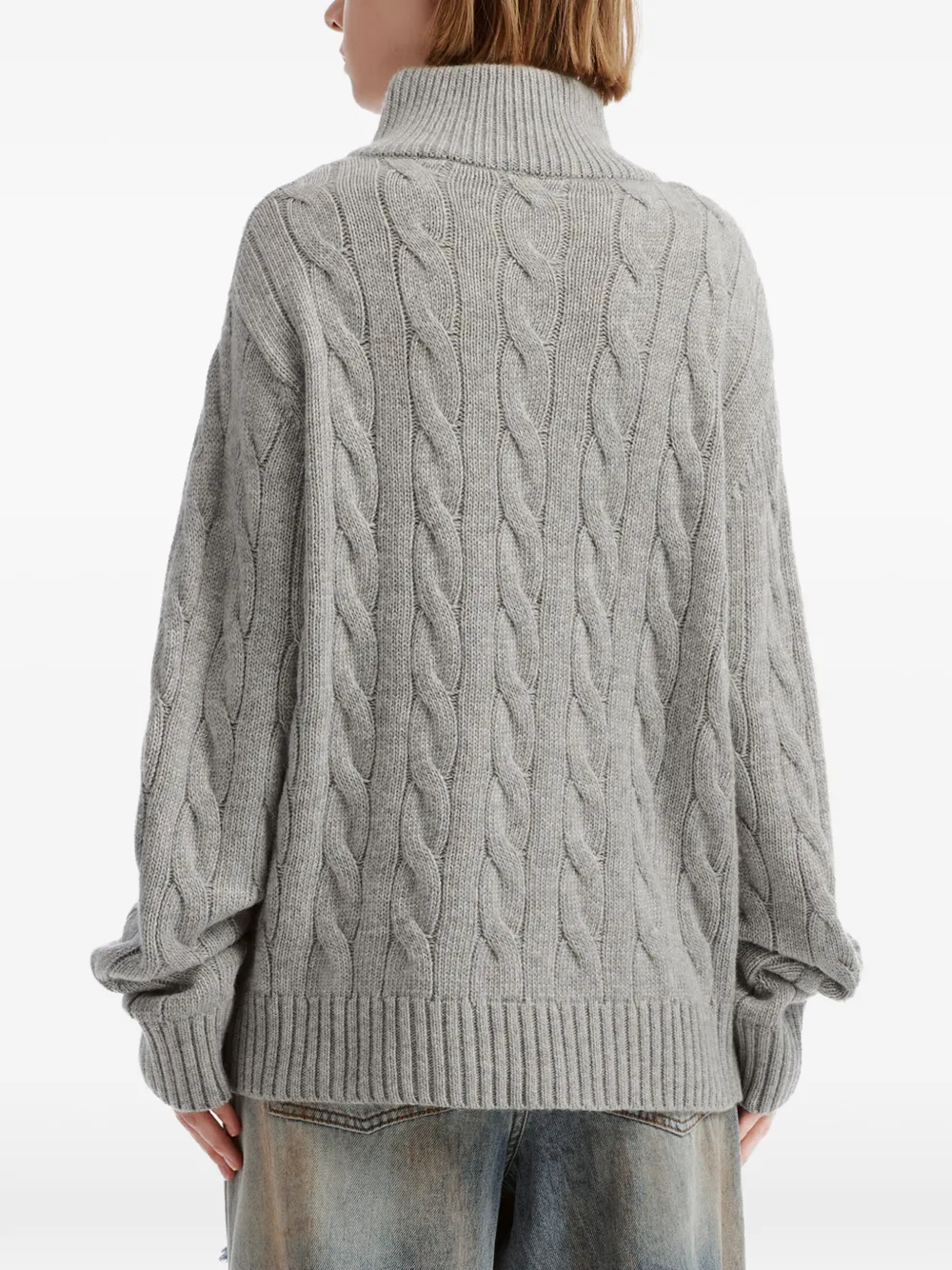tout a coup cable-knit quarter-zip sweater Grijs
