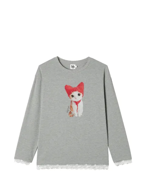 b+ab lace-trim long-sleeve T-shirt