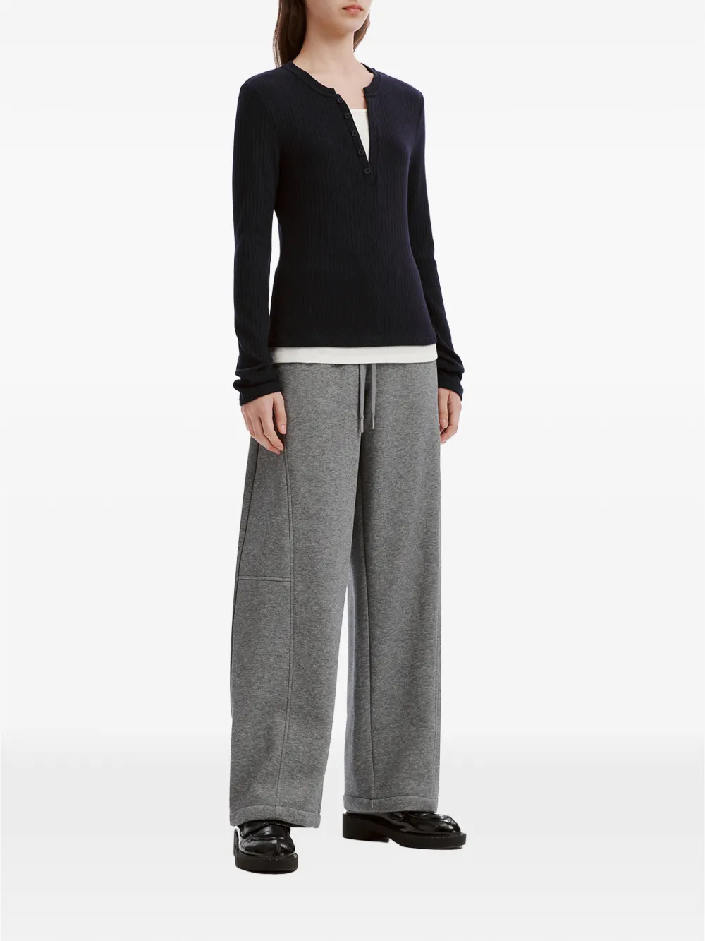 b+ab drawstring wide-leg track pants Grijs