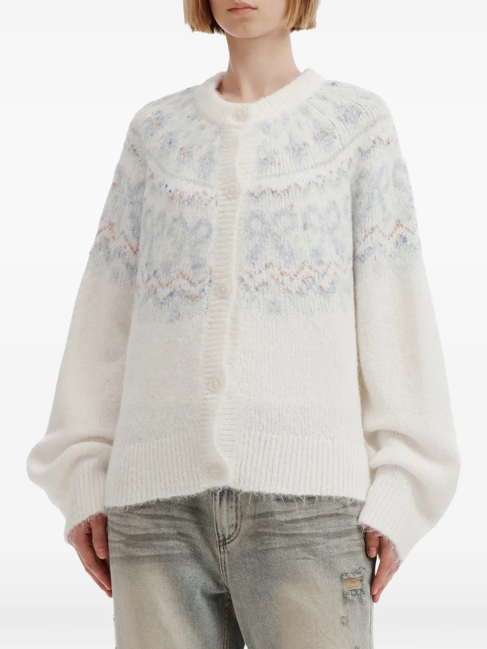 tout a coup bow-motif cardigan Beige