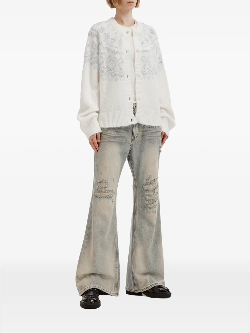 tout a coup bow-motif cardigan Beige