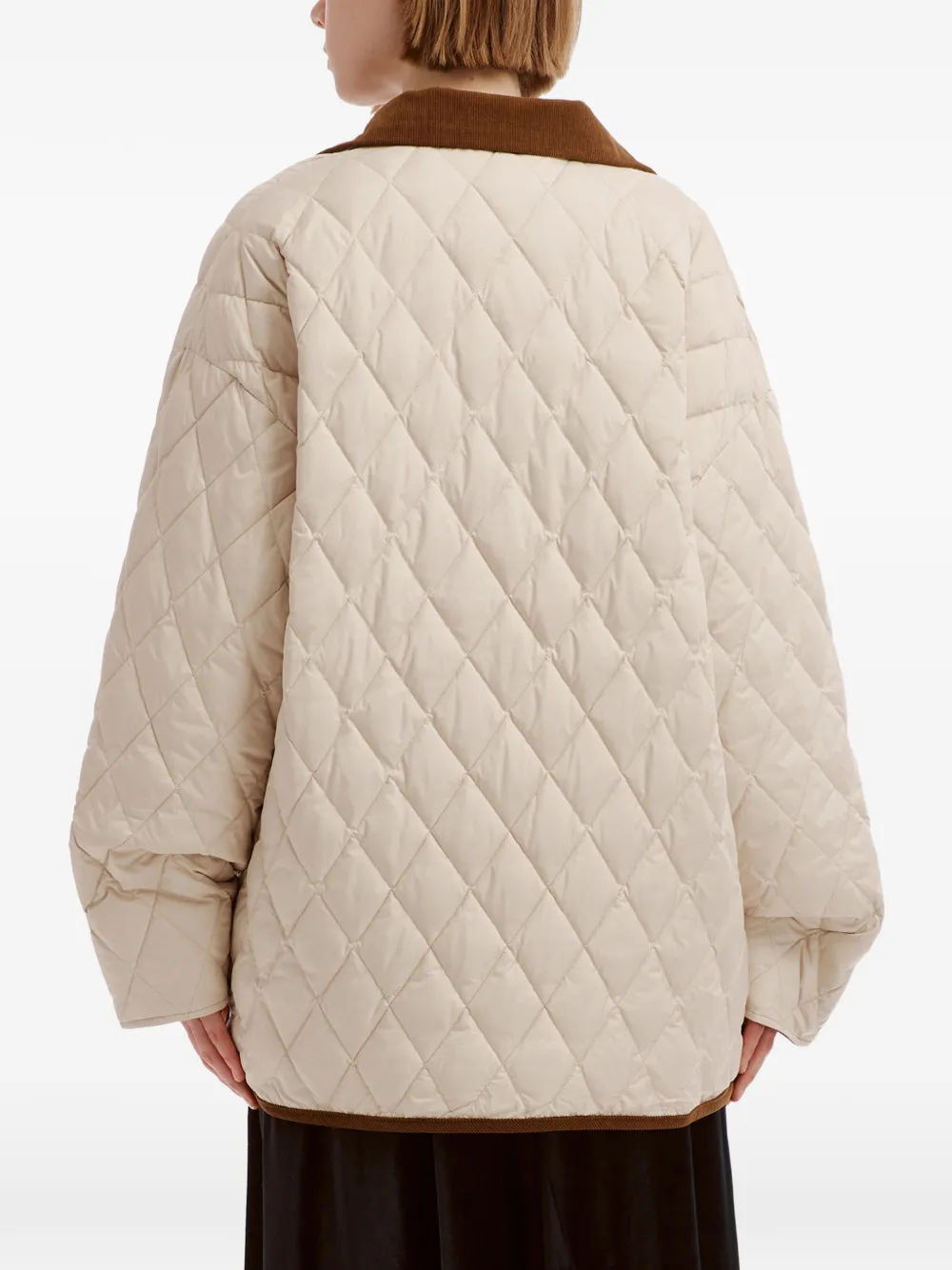 b+ab quilted corduroy-collar jacket Beige
