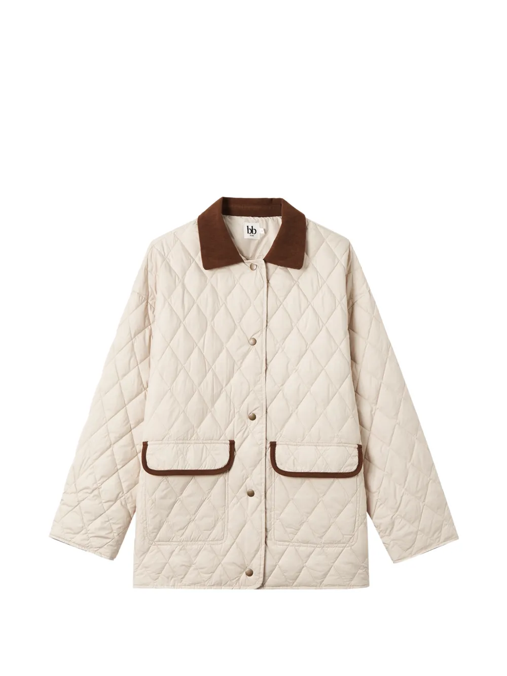 b+ab quilted corduroy-collar jacket - Nude