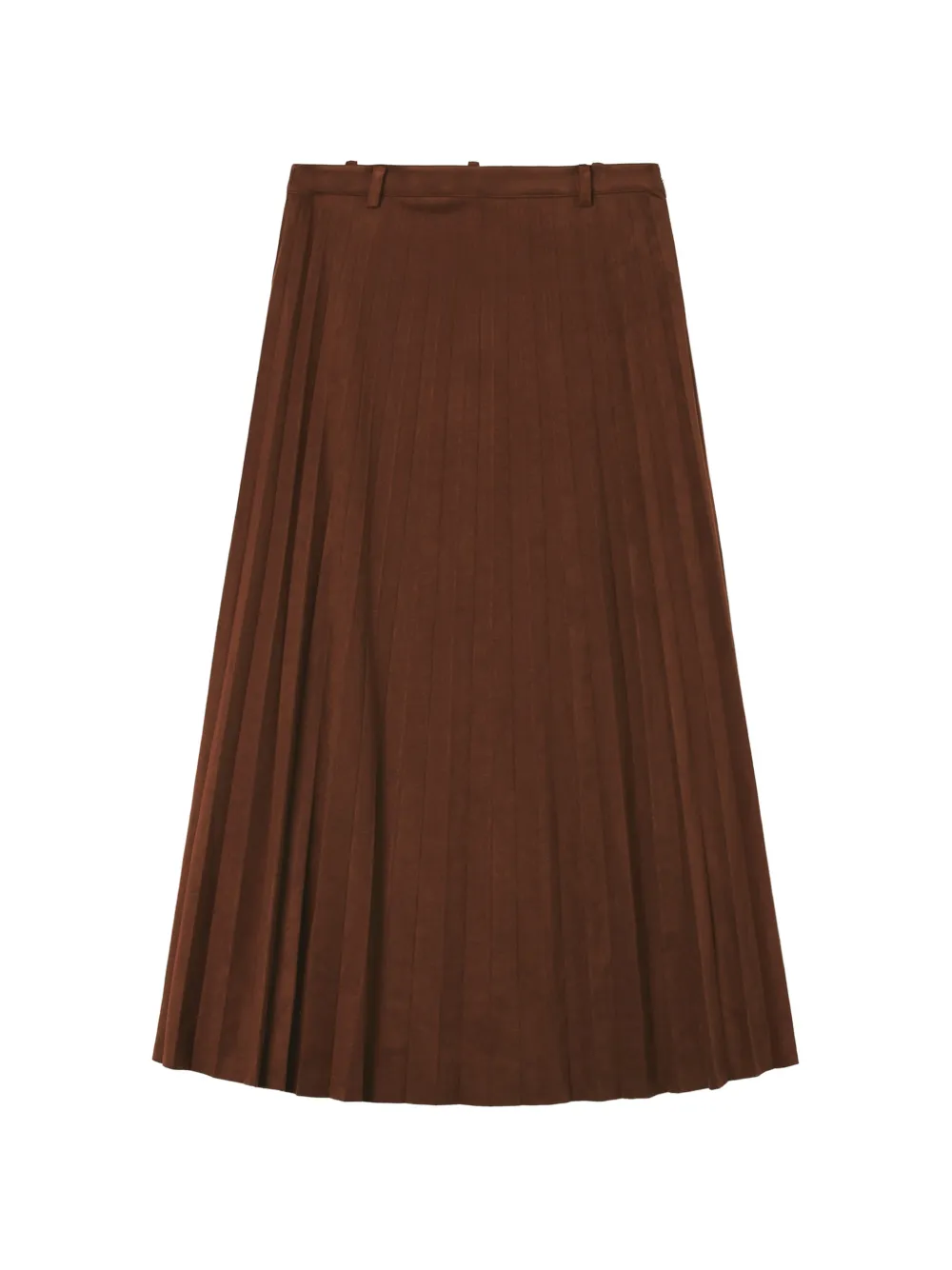 b+ab faux-suede pleated midi skirt - Braun