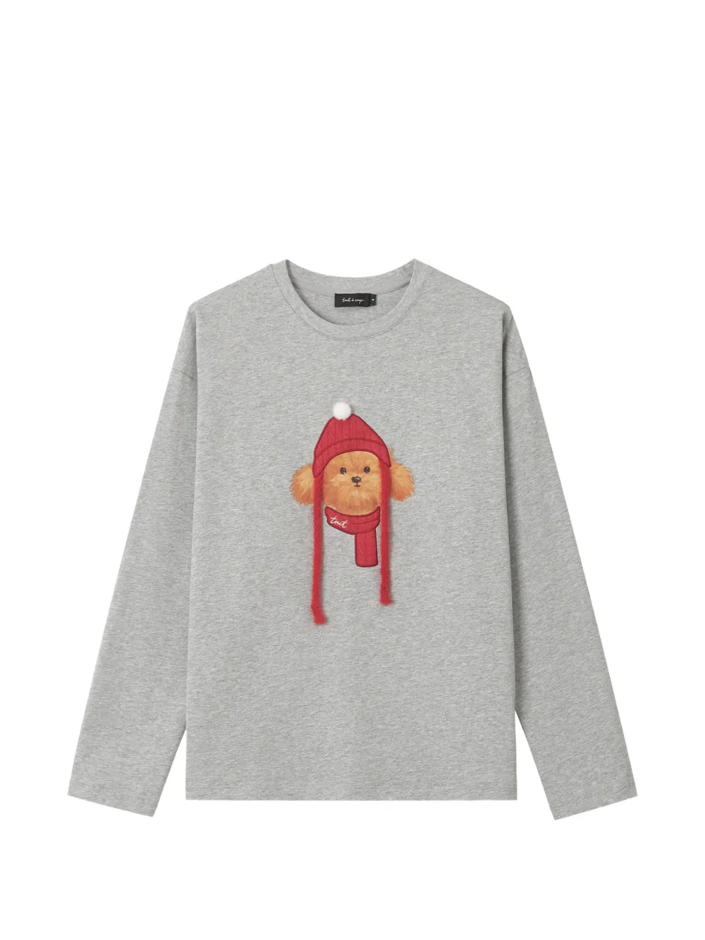 tout a coup dog-print long-sleeve T-shirt - Grau