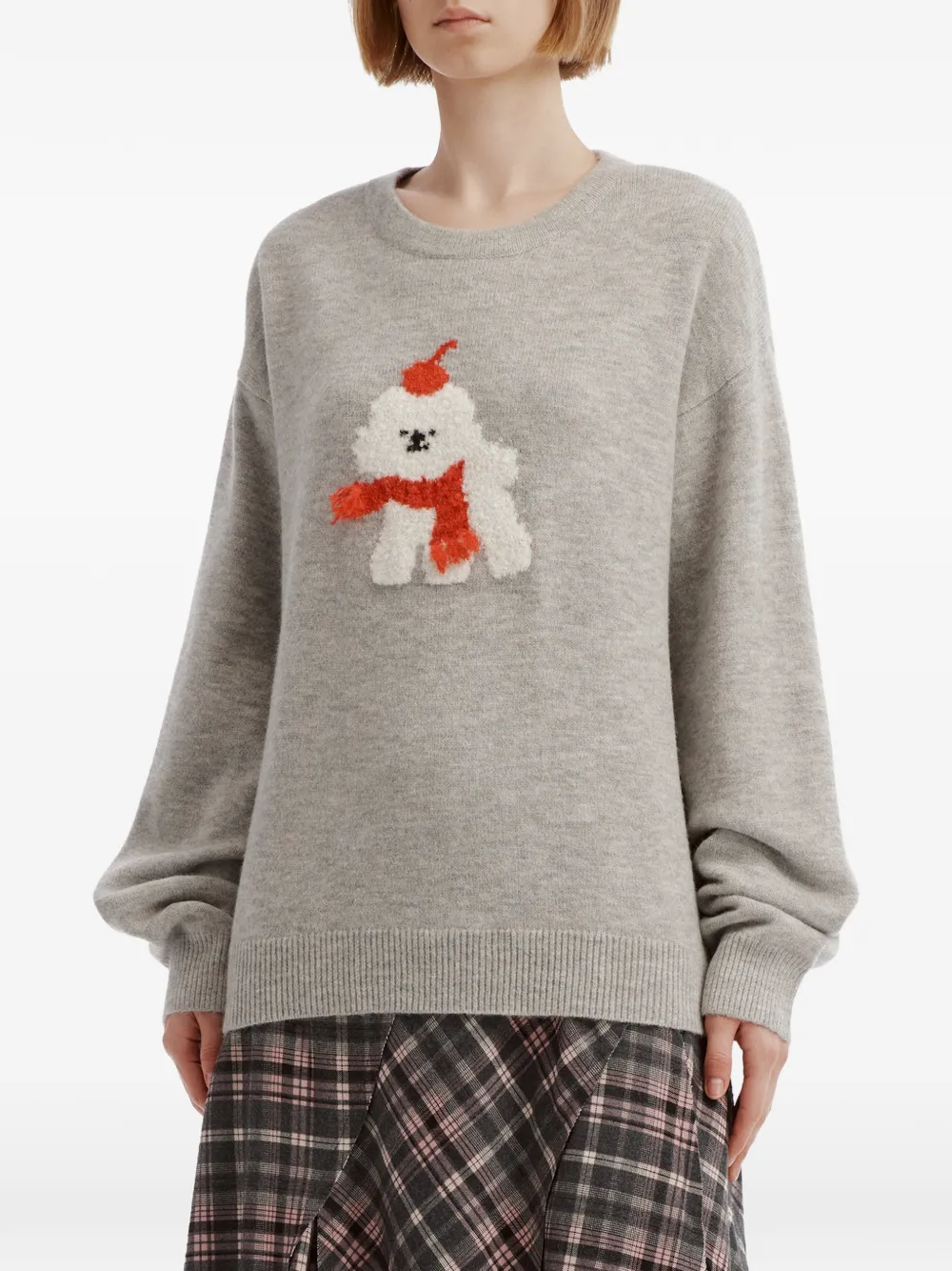 b+ab graphic-patch sweater Grijs