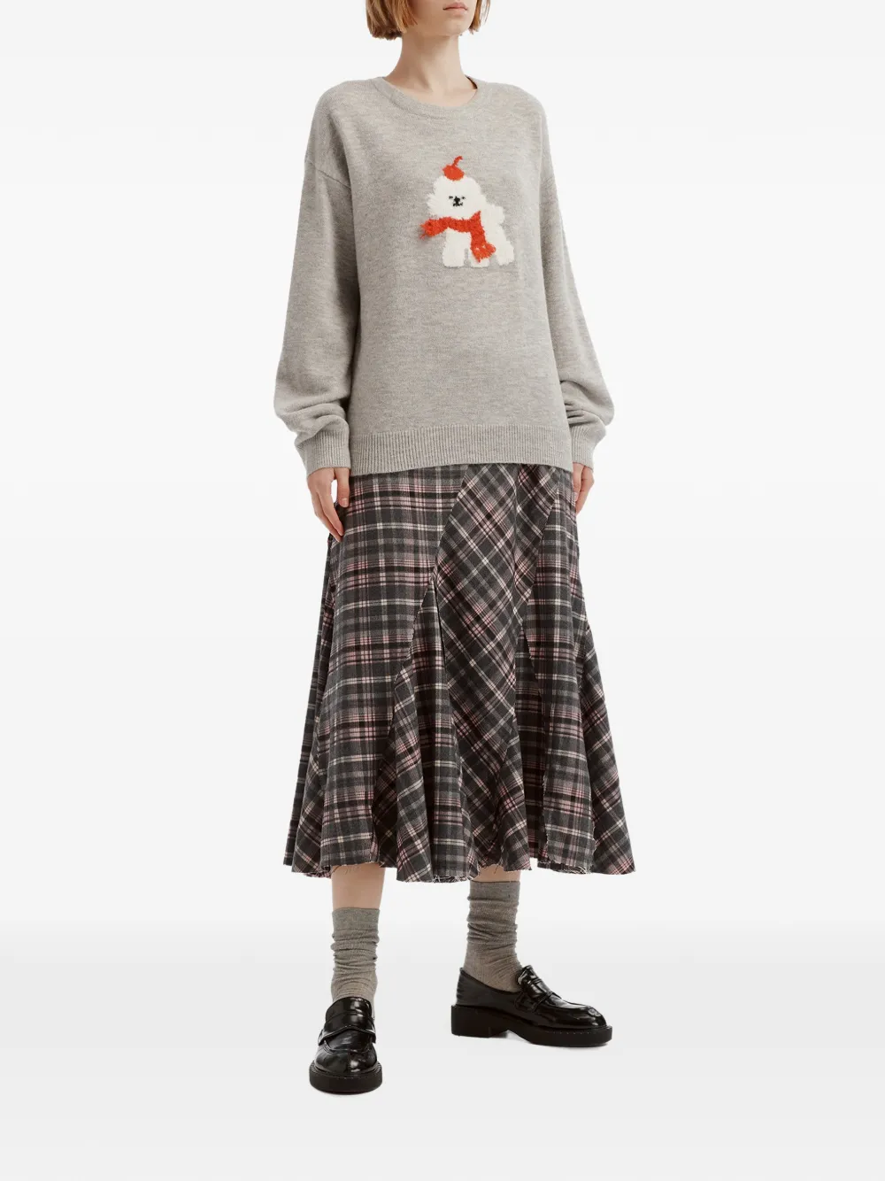 b+ab graphic-patch sweater Grijs