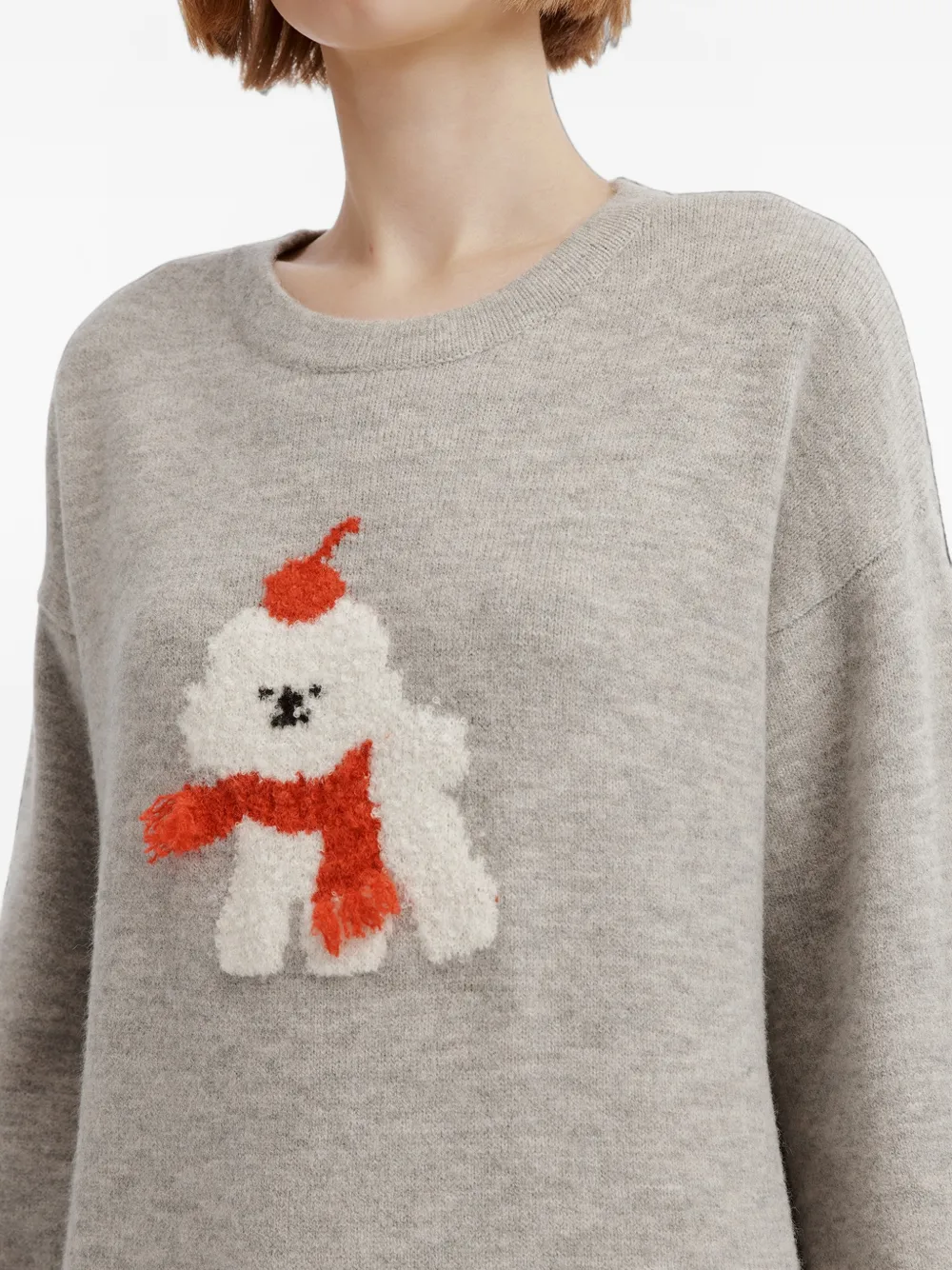 b+ab graphic-patch sweater Grijs