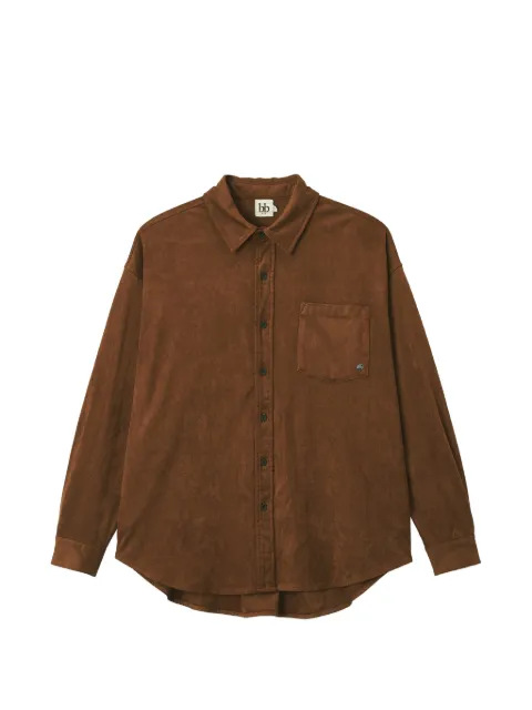 b+ab faux-suede chest-pocket shirt