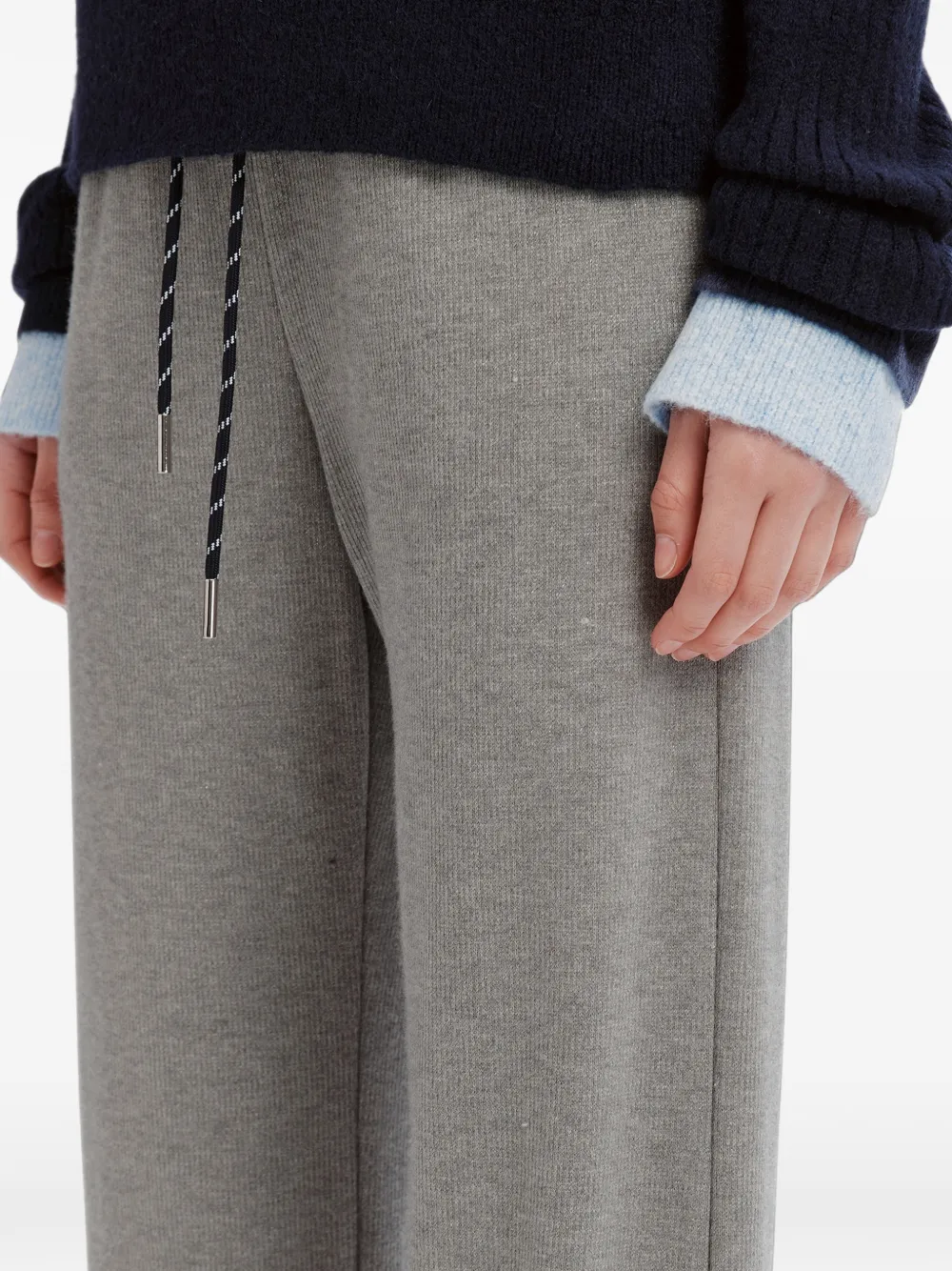 tout a coup drawstring-waist wide-leg track pants Grijs