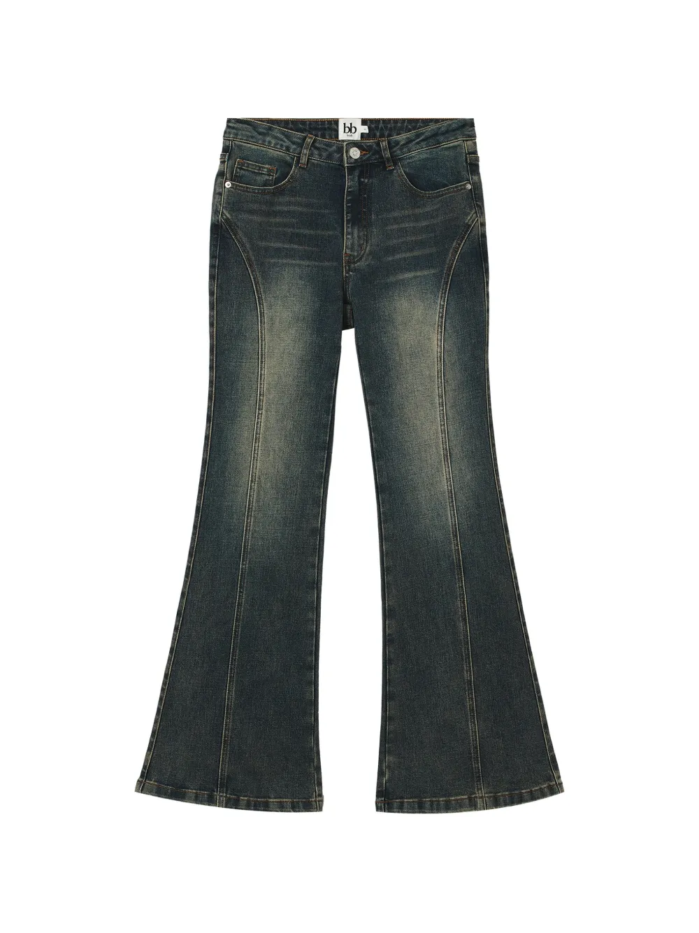 b+ab seam-detail flared jeans - Blau
