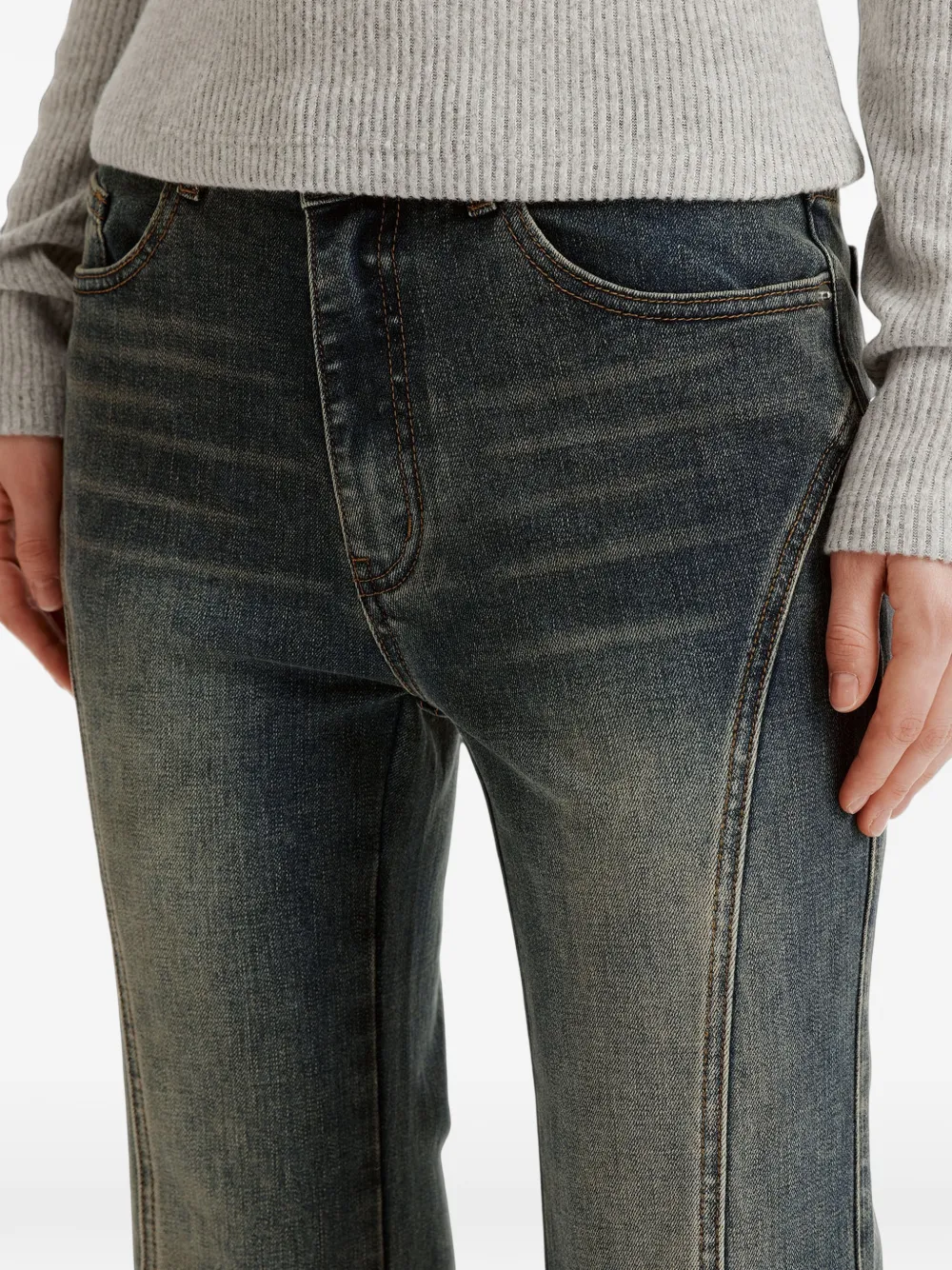 b+ab seam-detail flared jeans Blauw