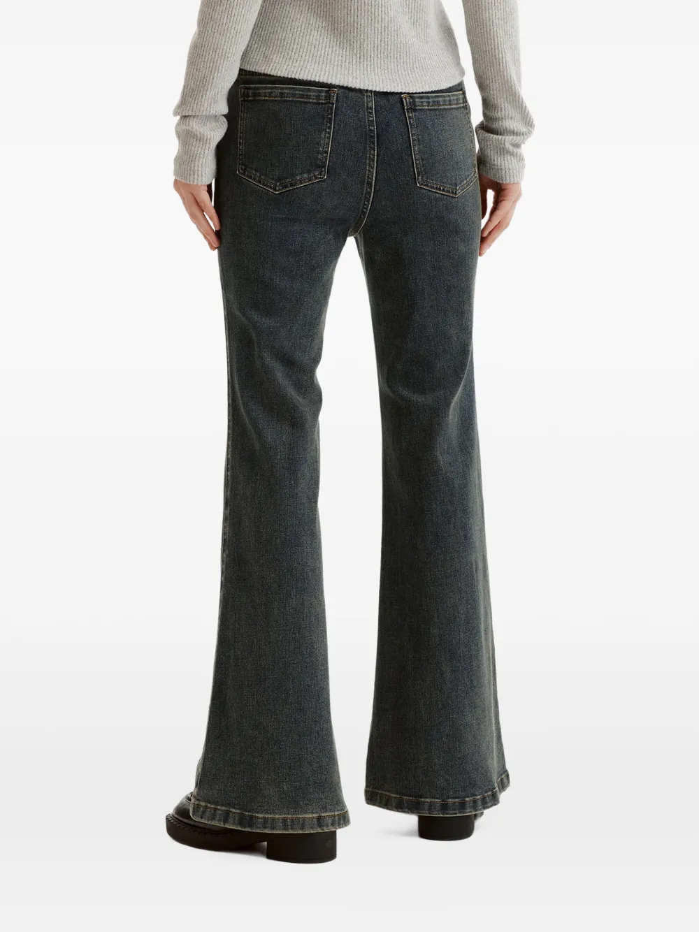 b+ab seam-detail flared jeans Blauw