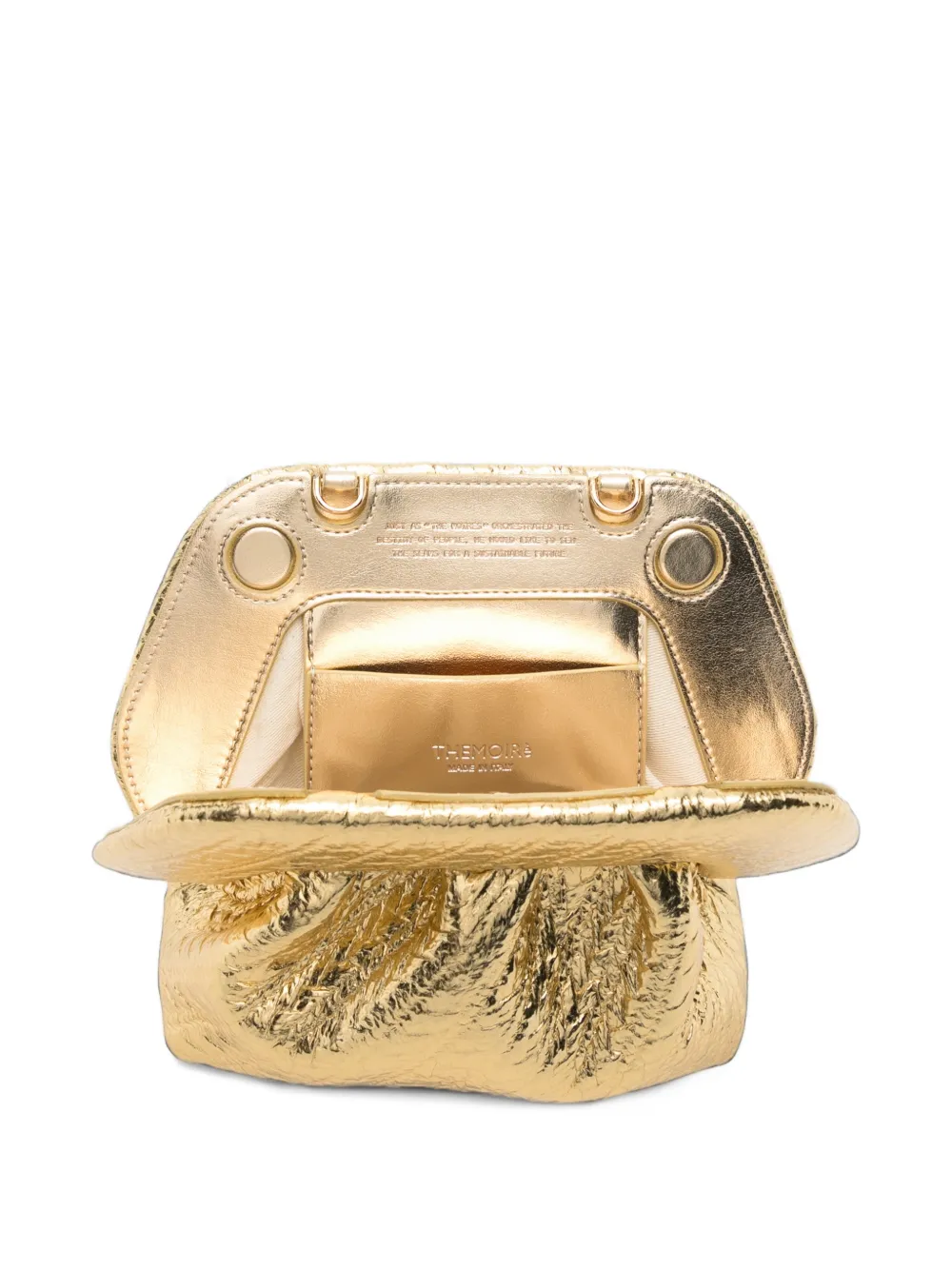 Themoirè Bios laminated clutch bag Goud