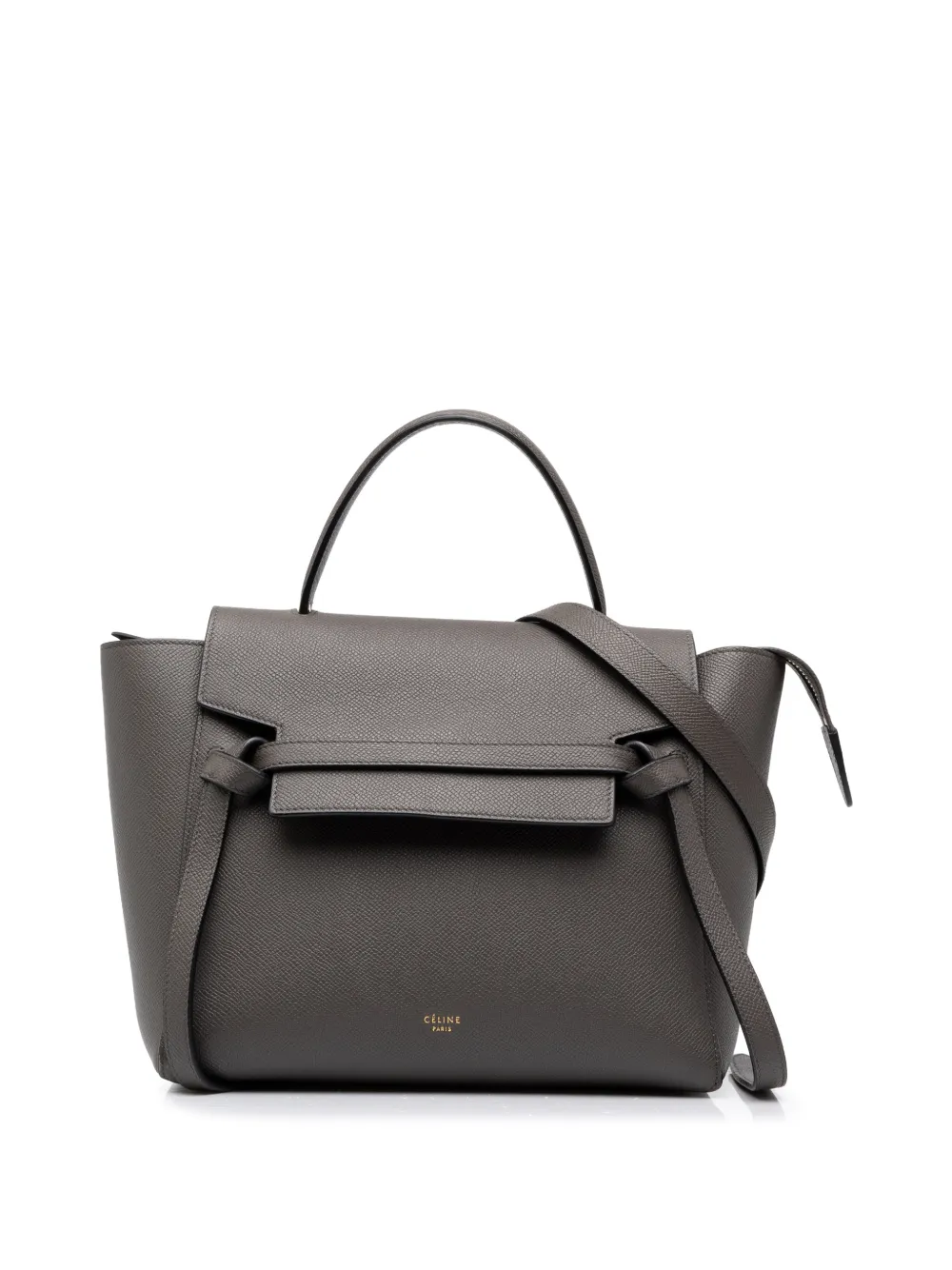 Celine Pre-Owned 2016 Micro Grained Calfskin Belt Bag satchel in Grey