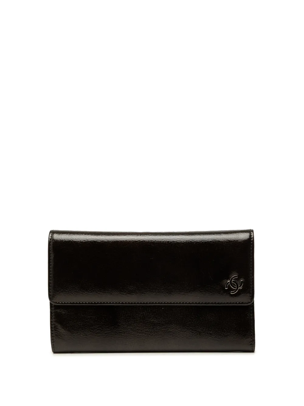 CHANEL Pre-Owned 2006-2008 CC Patent Flap Wallet long wallets - Schwarz