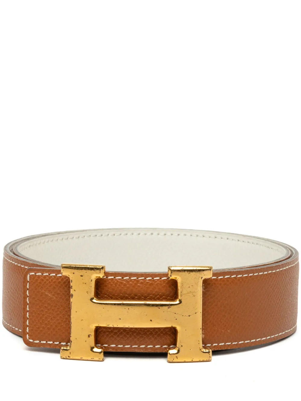 Hermès Pre-Owned 1997 Courchevel Constance H Reversible belt - Braun