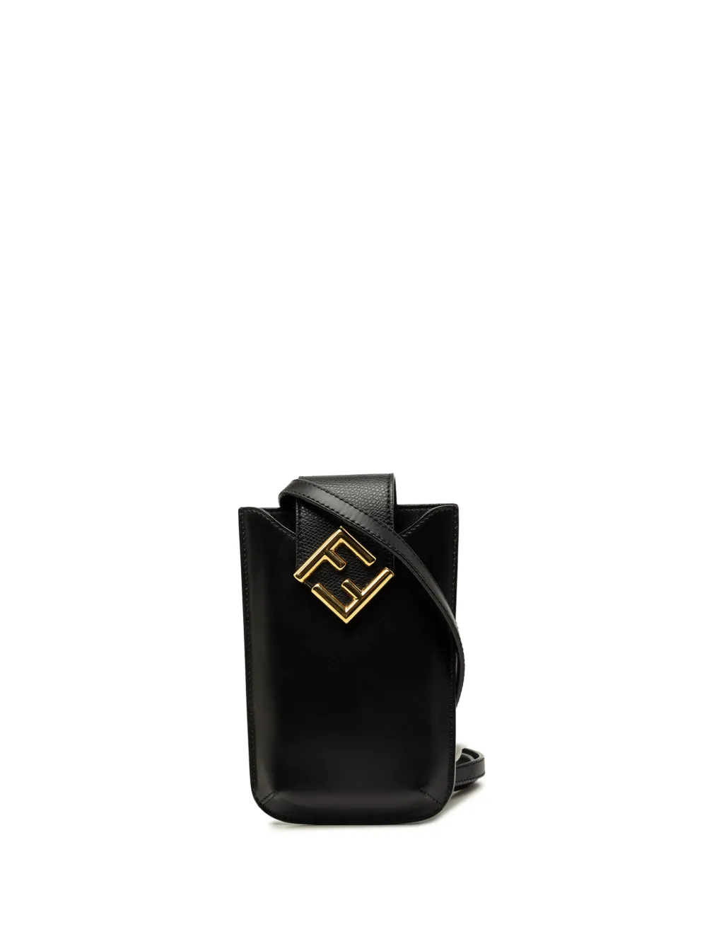 Fendi Pre-Owned 2010-2026 Leather FF Diamond Phone Case crossbody bag in Black