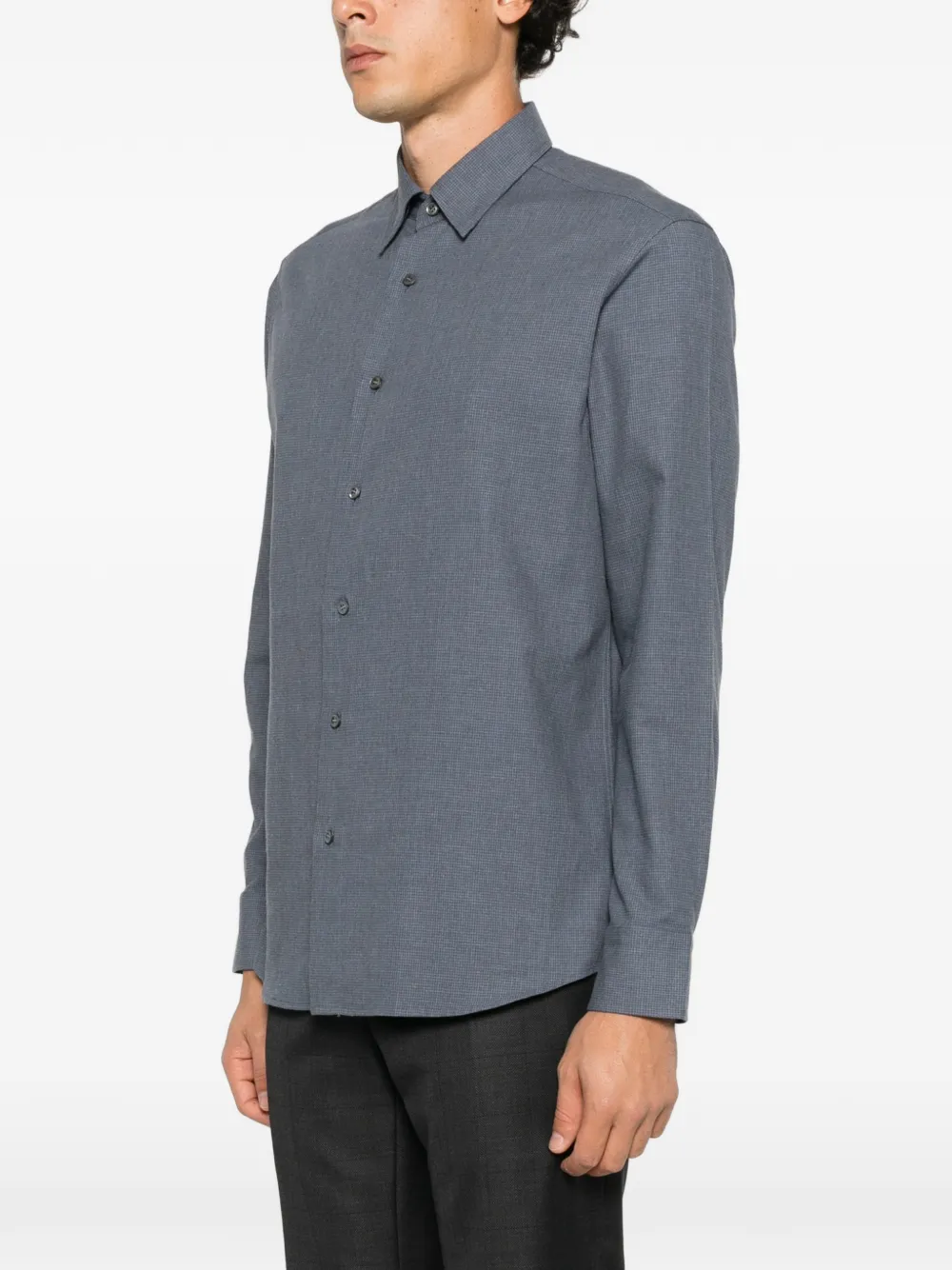 Brioni button-down long-sleeve shirt Blauw