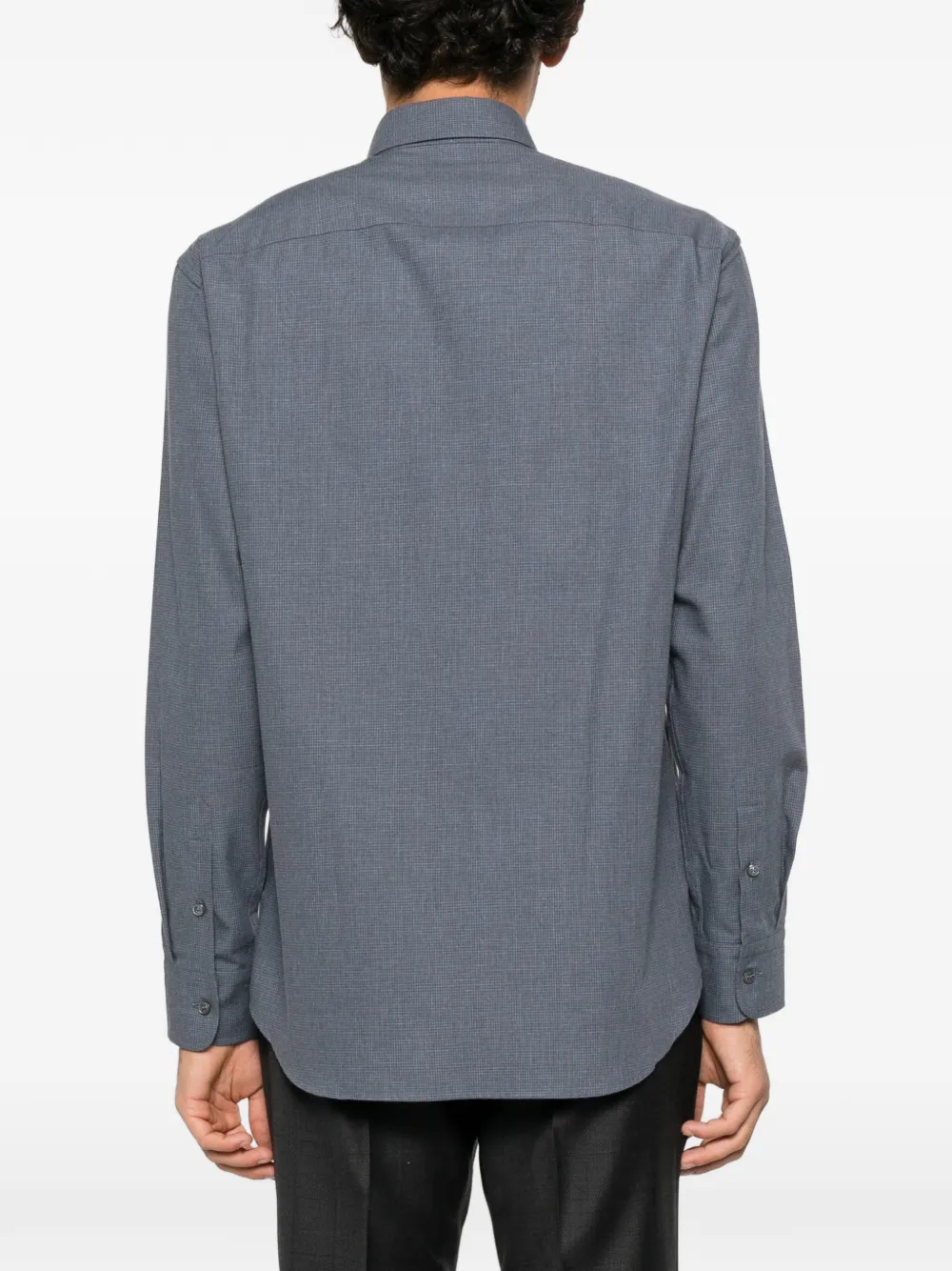 Brioni button-down long-sleeve shirt Blauw